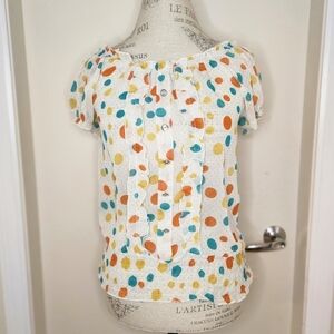 60s Polkadot Ruffle Top
